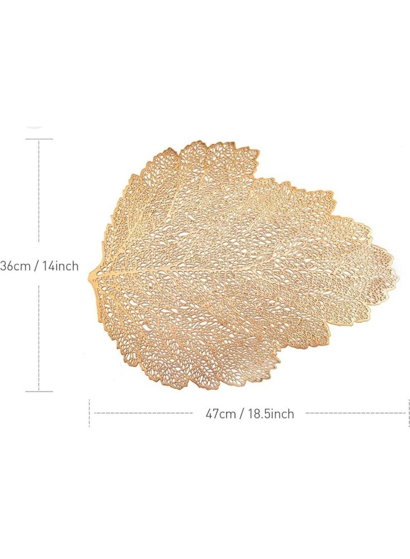 مفرش طاولة بتصميم ورقة شجر أنيق – ديكور شبكي فاخر من السيليكون / البلاستيك الصلب – لإضافة لمسة فنية على المائدة وغرفة المعيشة (قطعتين) - Image 3