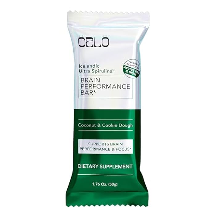 ORLO BRAIN PERFORMANCE BAR – Vegan Protein Bars for Brain & Energy Support – Focus & Memory, Pre & Post Workout Recovery – Gluten Free Snack with L-Theanine, Lions Mane, Spirulina & More (SINGLE BAR) - Image 1