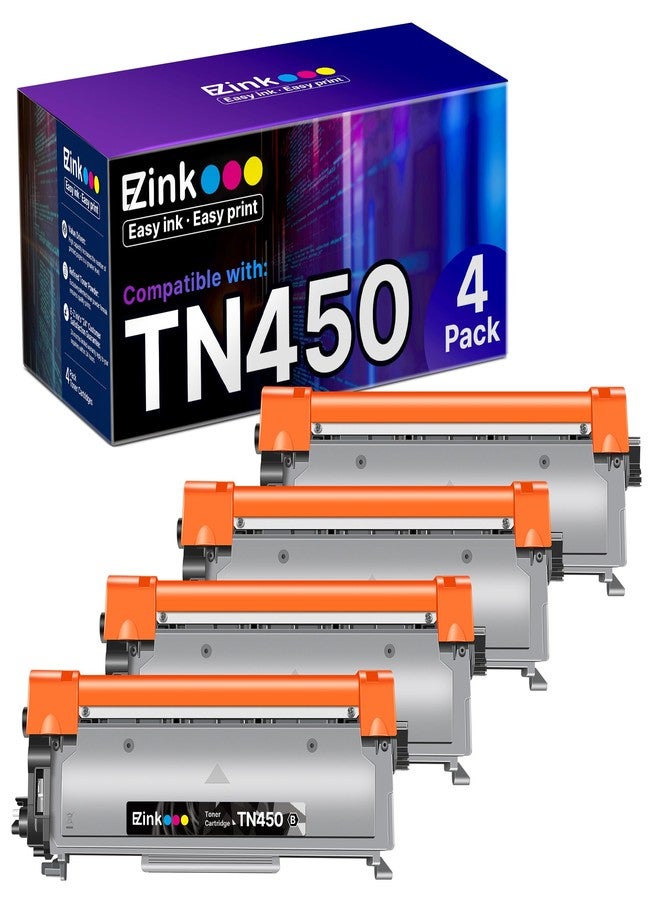 إي-زي إنك خرطوشة حبر بديلة متوافقة من EZ Ink (™) لطابعات Brother TN450 وTN420 وTN-450 وTN-420، للاستخدام مع طابعات HL-2270DW وHL-2280DW وHL-2230 وHL-2240 وMFC-7360N وMFC-7860DW وDCP-7065DN وIntellifax 2840 و2940 (4 أسود) - Image 1