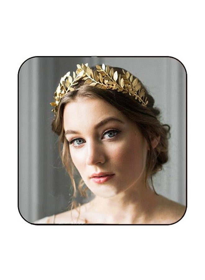 JAKAWIN Wedding Gold Leaf Crowns And Tiaras Bridal Headband Prom Crown Costume Greek Goddess Hair Accessories For Women Hg001 (Gold)  - Image 1
