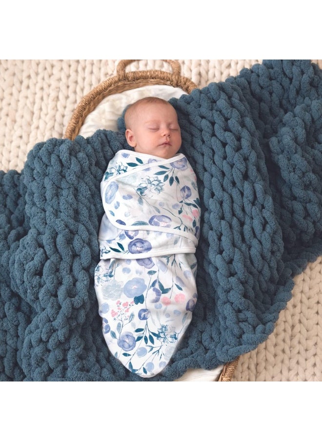 aden + anais aden + anais Essentials Easy Wrap Swaddle, Cotton Knit Baby Wrap, Newborn Wearable Swaddle Sleep Sack  - Image 2
