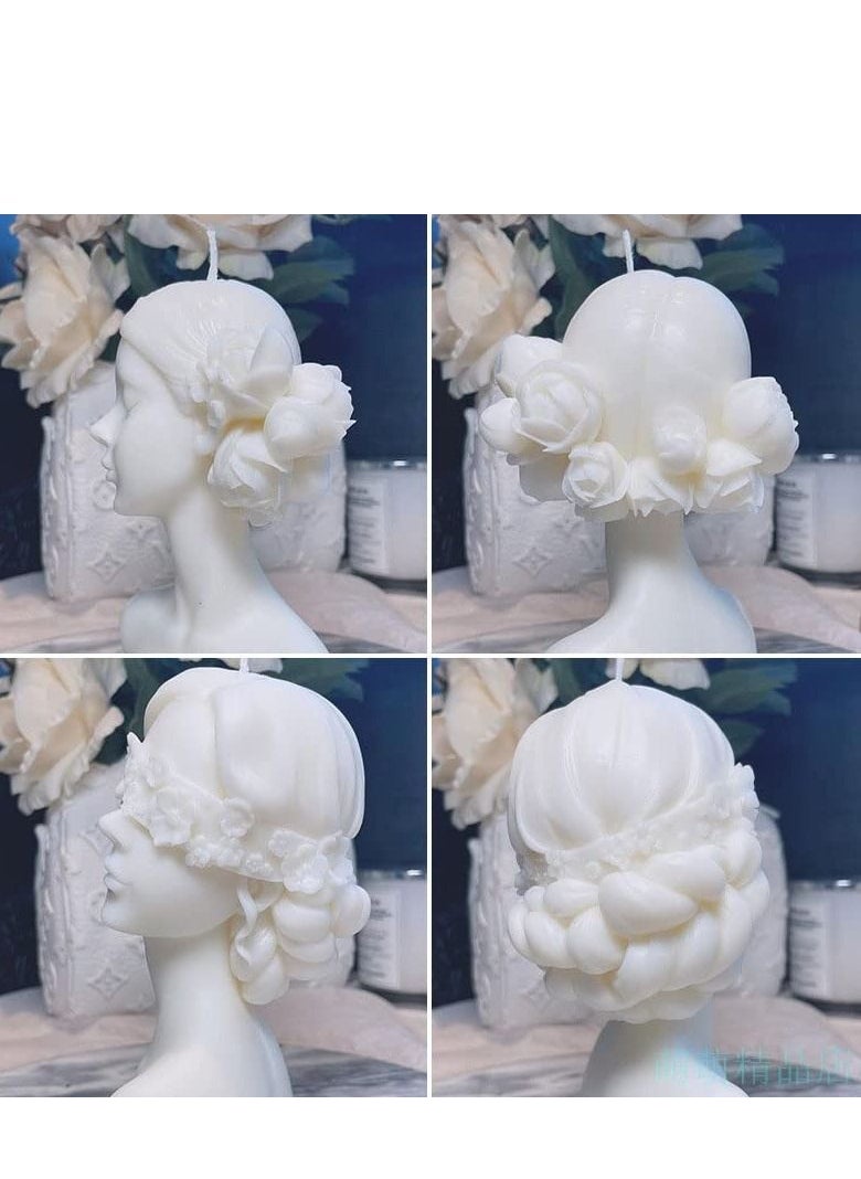 Excefore 2pcs 3d Candle Molds Silicone Mold for Making, Closed Eye Girl and Blindfold Mold, Diy Plaster Soap Craft Making Tool  - Image 3