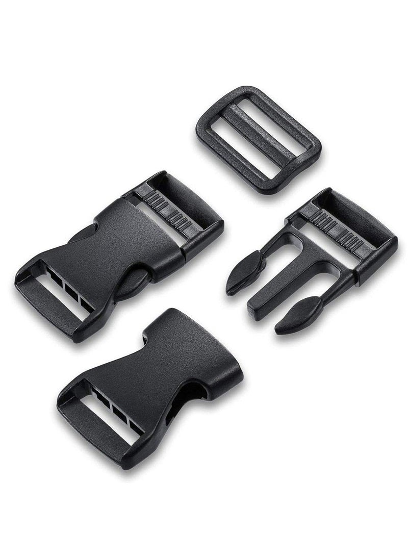 DIY Crafts Diy Crafts CTDIYHI57071 Side Quick Release Plastic Buckles and 20 Pack Tri Glide Adjustment Clips for 1 Inch 25 Mm Strap 10 Meter Webbing Ribbon Black  - Image 4