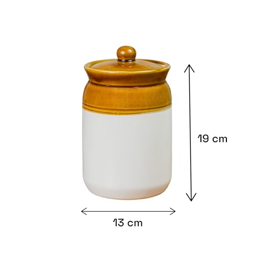ClayStone Ceramic Achaar Jar - 2 Kg (2000 ml) - Martban Pickle Container - Kitchen Storage for Pickle, Chutneys and Sauces - Durable, and Easy to Clean (2 Kg Brown Jar) - Image 4