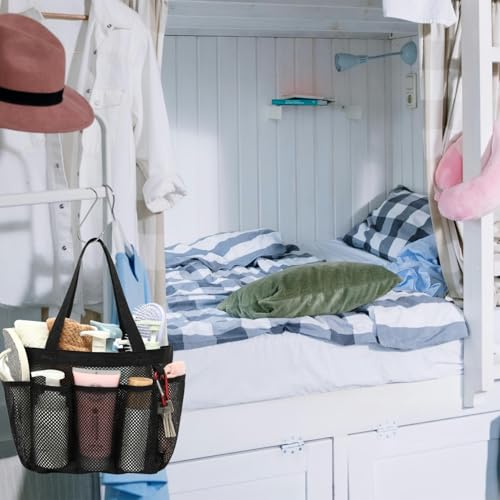 Fammart Mesh Shower Caddy Portable for College Dorm Room Essentials Odorless Polyester Large Shower Tote Bag with Dual Handles 8Pocket QuickDry Toiletry Organizer for Travel Beach Camping Gym - Image 3
