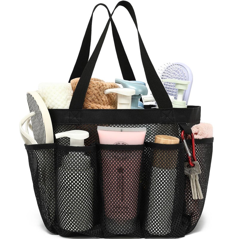 Fammart Mesh Shower Caddy Portable for College Dorm Room Essentials Odorless Polyester Large Shower Tote Bag with Dual Handles 8Pocket QuickDry Toiletry Organizer for Travel Beach Camping Gym - Image 2