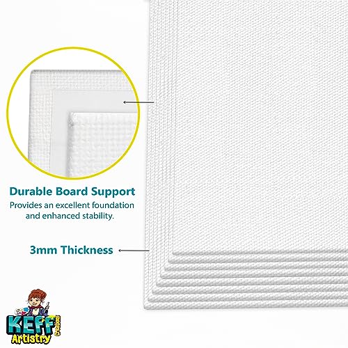 KEFF 12-Pack Bulk Canvas Boards, 9x12 Canvas for Acrylic, Oil, Watercolor, Tempera - 100% Cotton Primed Painting Canvas - Image 5