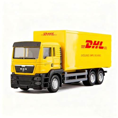 BDTCTK DHL Container Truck Model Toy Zinc Alloy DieCast PullBack Car Educational Toy for Boys Girls Collectible Vehicle for Kids - Image 1