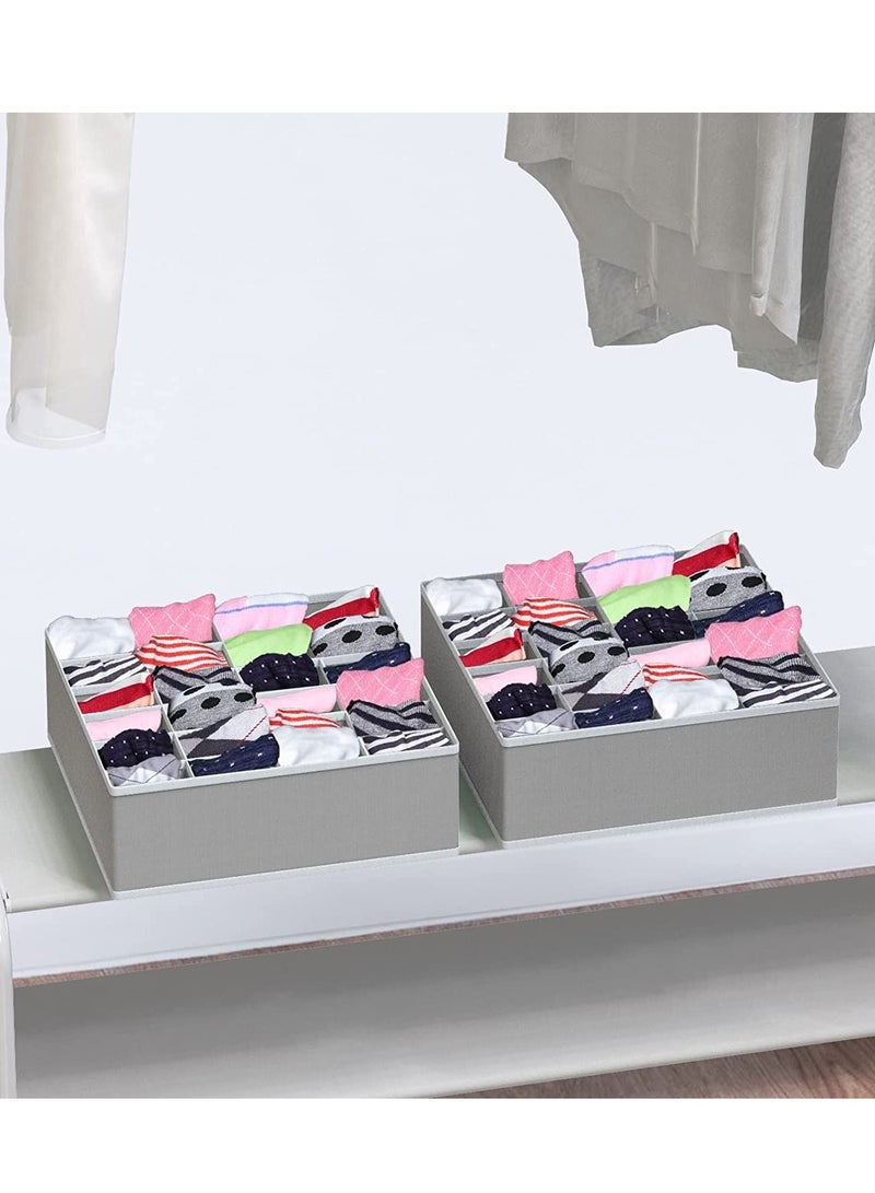 4 Pack Sock Underwear Drawer Organizer Dividers 45 Cell Foldable Fabric Dresser Closet Organizers and Storage Bins for Clothing Baby Clothes Bra Panty Scarf Ties - Image 5