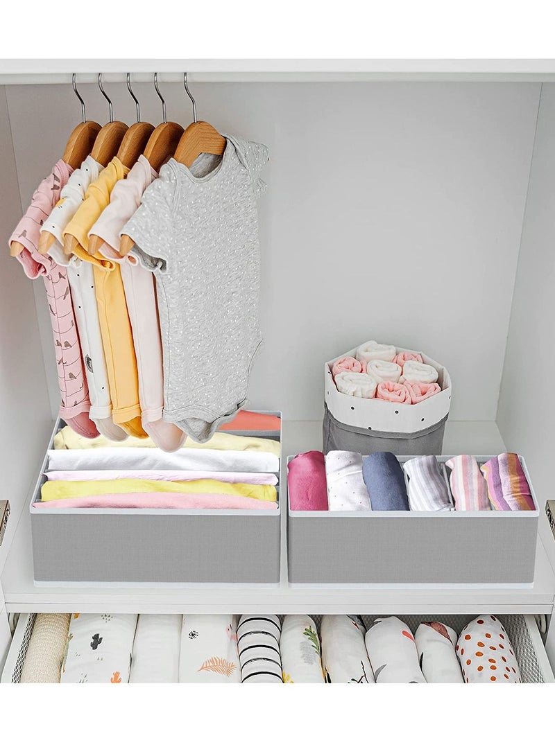4 Pack Sock Underwear Drawer Organizer Dividers 45 Cell Foldable Fabric Dresser Closet Organizers and Storage Bins for Clothing Baby Clothes Bra Panty Scarf Ties - Image 3