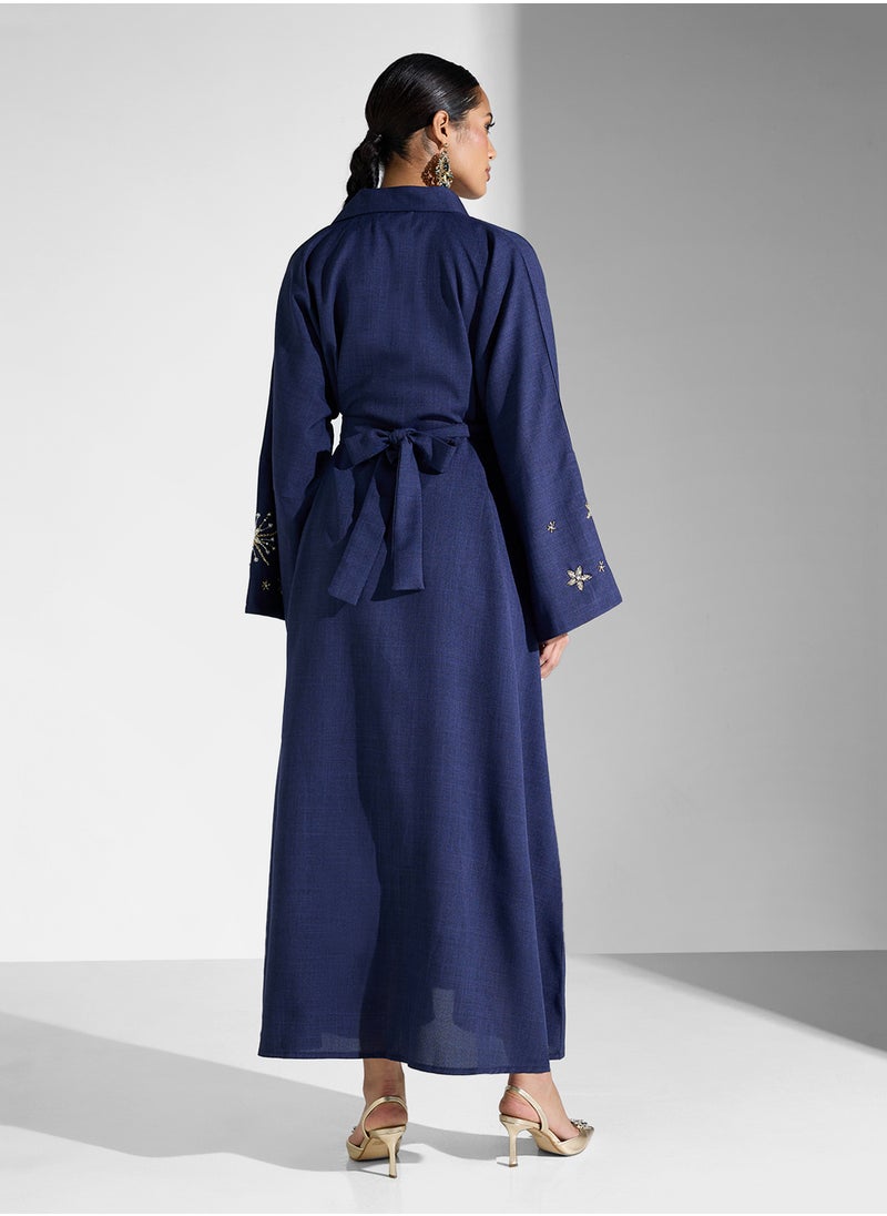 hayas closet Straight Sleeve Embellished Belted Dress  - Image 2