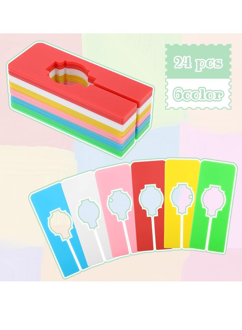 SYOSI Closet Rack Dividers 24Pcs Clothing Size Hanger Dividers with a Bonus Marker Closet Organizers Clothing Dividers Labels Writable Closet Divider Set for Sorting Clothes Size 6 Colors - Image 5