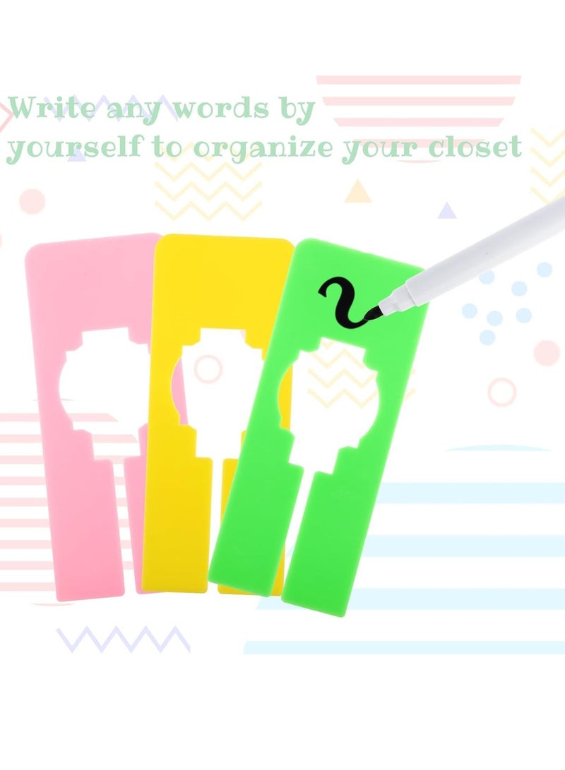 SYOSI Closet Rack Dividers 24Pcs Clothing Size Hanger Dividers with a Bonus Marker Closet Organizers Clothing Dividers Labels Writable Closet Divider Set for Sorting Clothes Size 6 Colors - Image 4