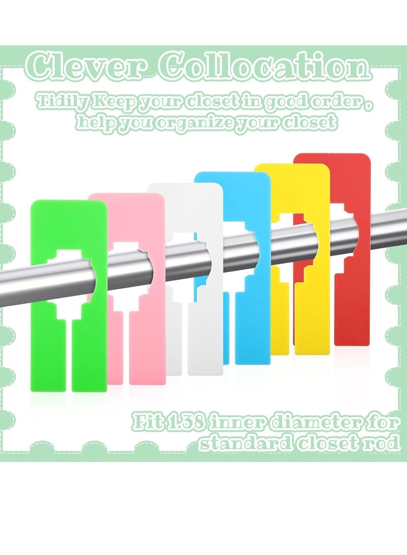 SYOSI Closet Rack Dividers 24Pcs Clothing Size Hanger Dividers with a Bonus Marker Closet Organizers Clothing Dividers Labels Writable Closet Divider Set for Sorting Clothes Size 6 Colors - Image 3