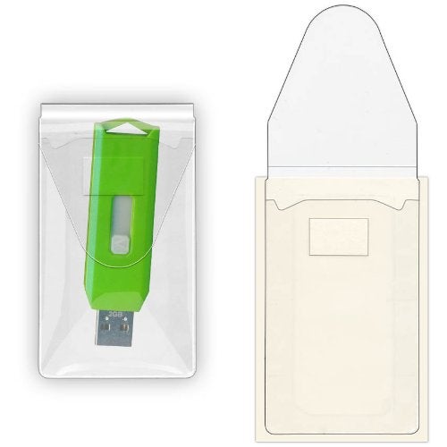 STORE SMART StoreSMART® - USB Flash Drive Holders- Peel & Stick Strip & Resealable Flap - 10-Pack - TL10252-10 - Image 1