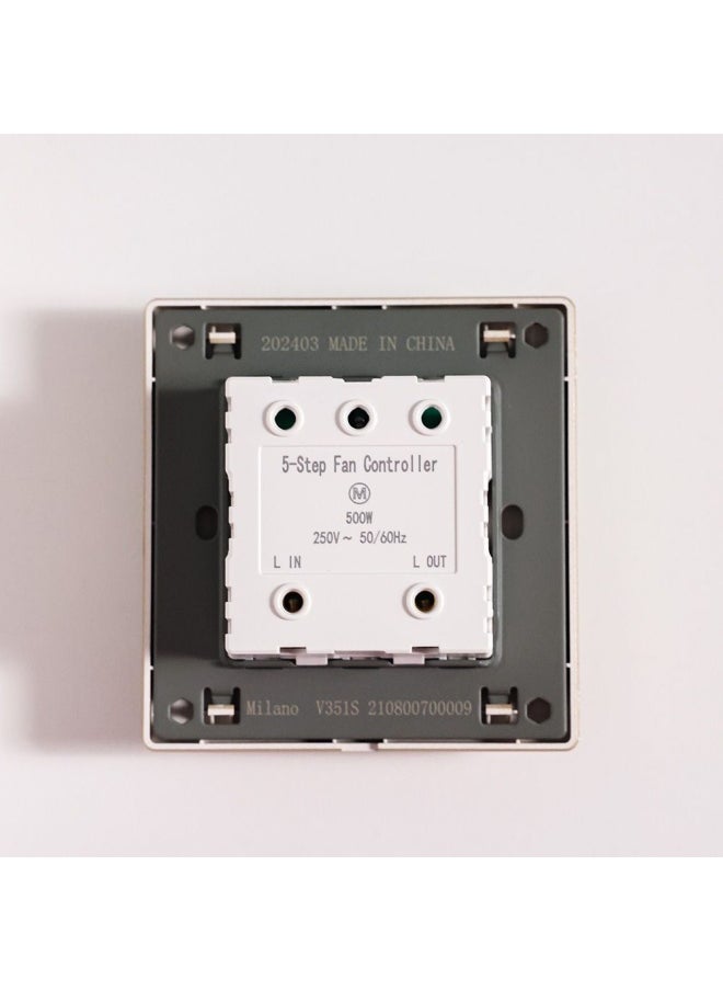 DANUBE HOME Milano 500W Step Fan Regulator 5 Step Adjustment Ceiling Fan Speed Control Switch Aura Gld  - Image 2