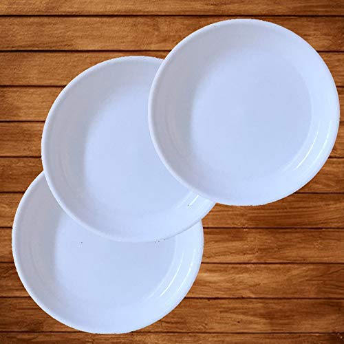 Everbuy Microwave Safe Serving Quarter Plate (7.5-inch, White) Set of 24 (Made in India) - Image 2