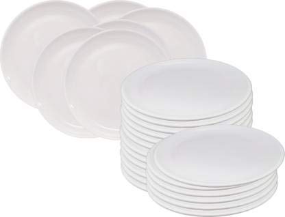 Everbuy Microwave Safe Serving Quarter Plate (7.5-inch, White) Set of 24 (Made in India) - Image 5