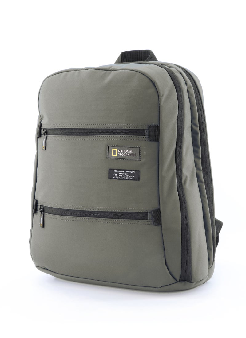 NATIONAL GEOGRAPHIC National Geographic Mutation 2 Compartment Backpack Khaki, Padded Laptop Tablet Bag For School College Office University, Durable Light Weight Water Resistant Backpack For Men And Women  - Image 2