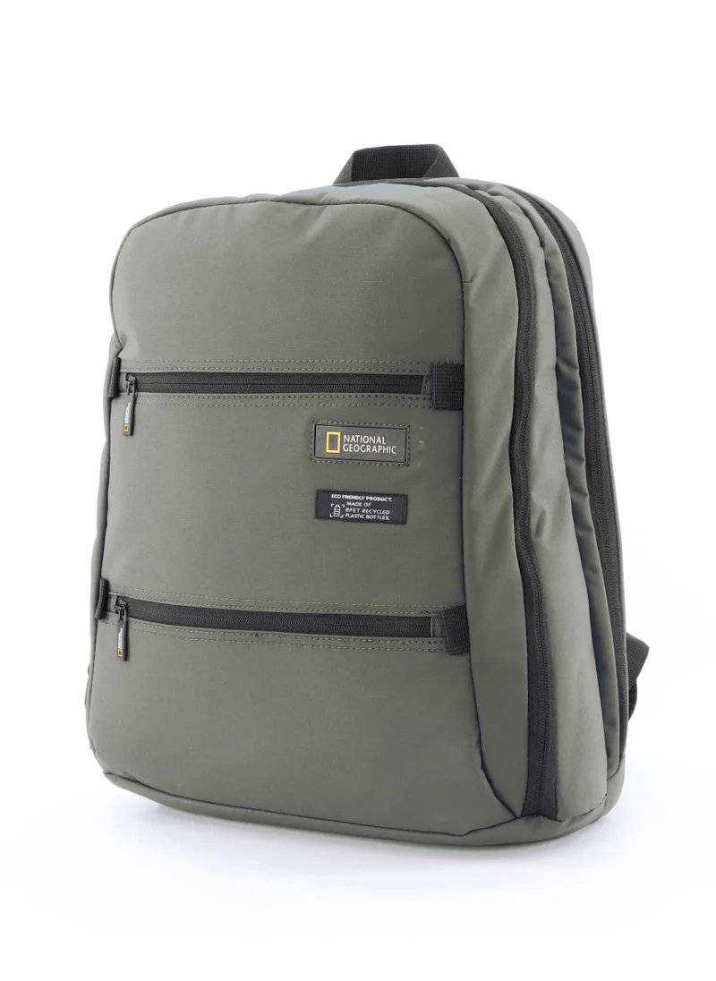 ناشيونال چيوغرافيك National Geographic Mutation 2 Compartment Backpack Khaki, Padded Laptop Tablet Bag For School College Office University, Durable Light Weight Water Resistant Backpack For Men And Women