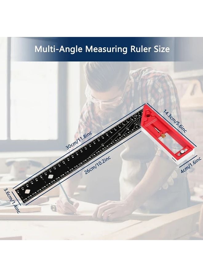 Black L Shape Multi Angle Measuring Ruler High Precision Carpentry Square Tool - Image 3