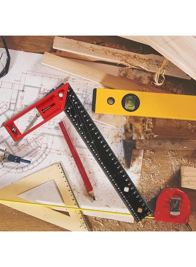 Black L Shape Multi Angle Measuring Ruler High Precision Carpentry Square Tool - Image 4