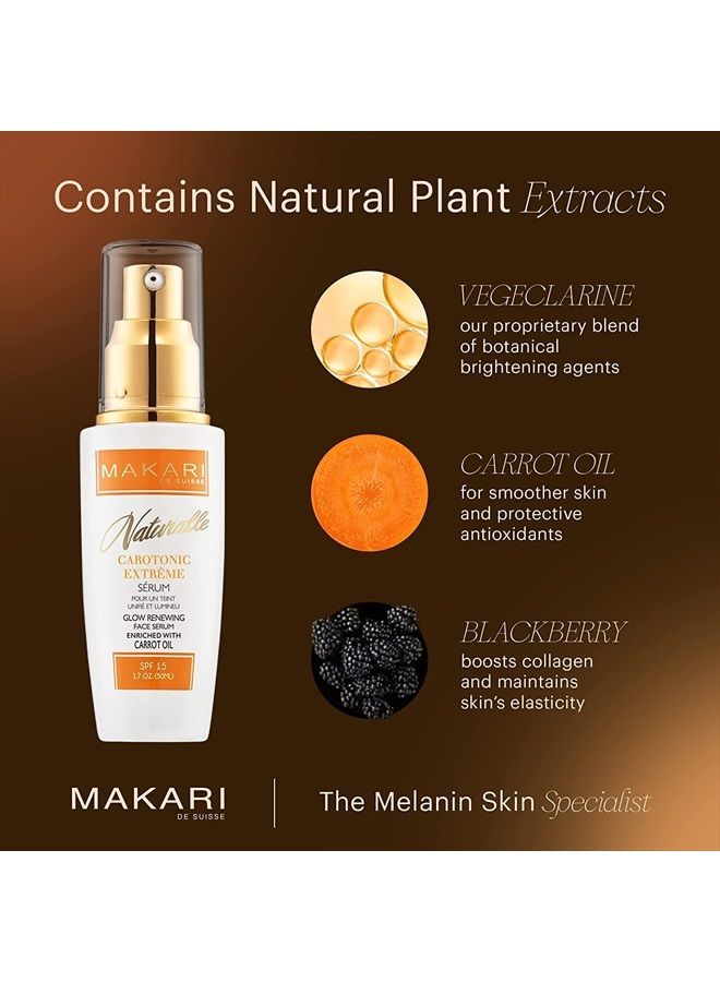 Makari Makari Naturalle Carotonic Extreme Brightening Serum SPF15 (1.7 oz) | Helps Heal Blemishes, Scars, and Imperfections | Brightens, Smoothens, & Gives Antioxidant Protection | For Oily & Acne-Prone Skin  - Image 4