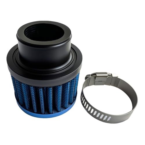 3DSKY Air Intake Filter 1 Universal Breather Filter Automotive Cold Air Filter Car Valve Cover Oil Breather Turbo Vent Crankcase Cleaner Accessory Fits Car Motorcycle Blue - Image 1