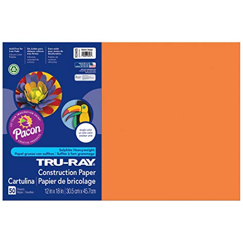 TRU-RAY TruRay Construction Paper Electric Orange 12 x 18 50 Sheets Per Pack 3 Packs - Image 5