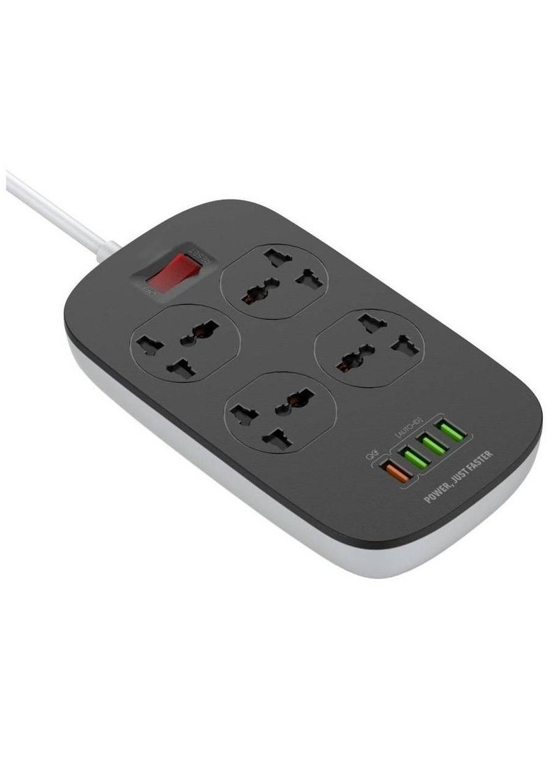 ICS Extension Cord With 4 Socket Outlets And 4 USB 2500W 3.4A Defender Series Overload  Protection  - Image 2