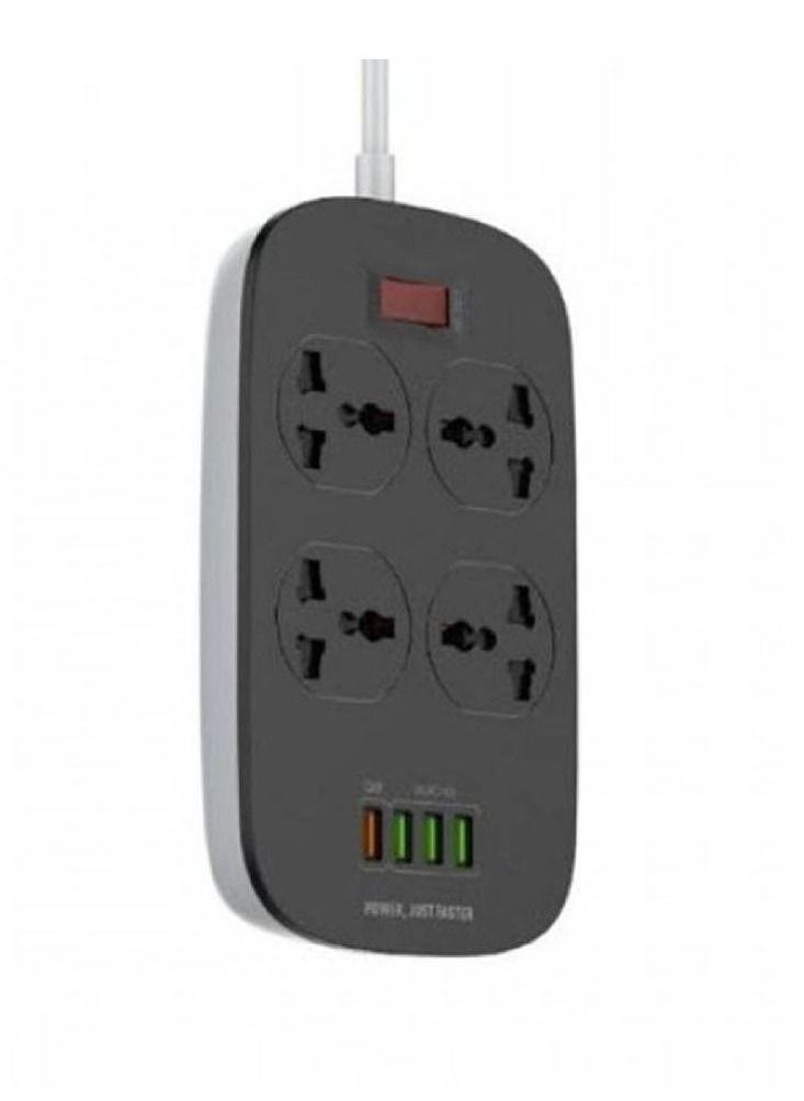 ICS Extension Cord With 4 Socket Outlets And 4 USB 2500W 3.4A Defender Series Overload  Protection  - Image 1