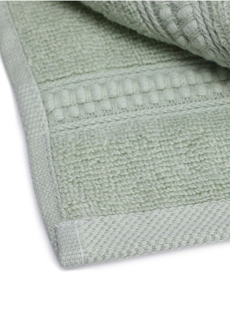 ALKARAM Al Karam Solid Zero Twist Dobby Terry Wash Towel 4-Piece Set (Light Green)  - Image 4