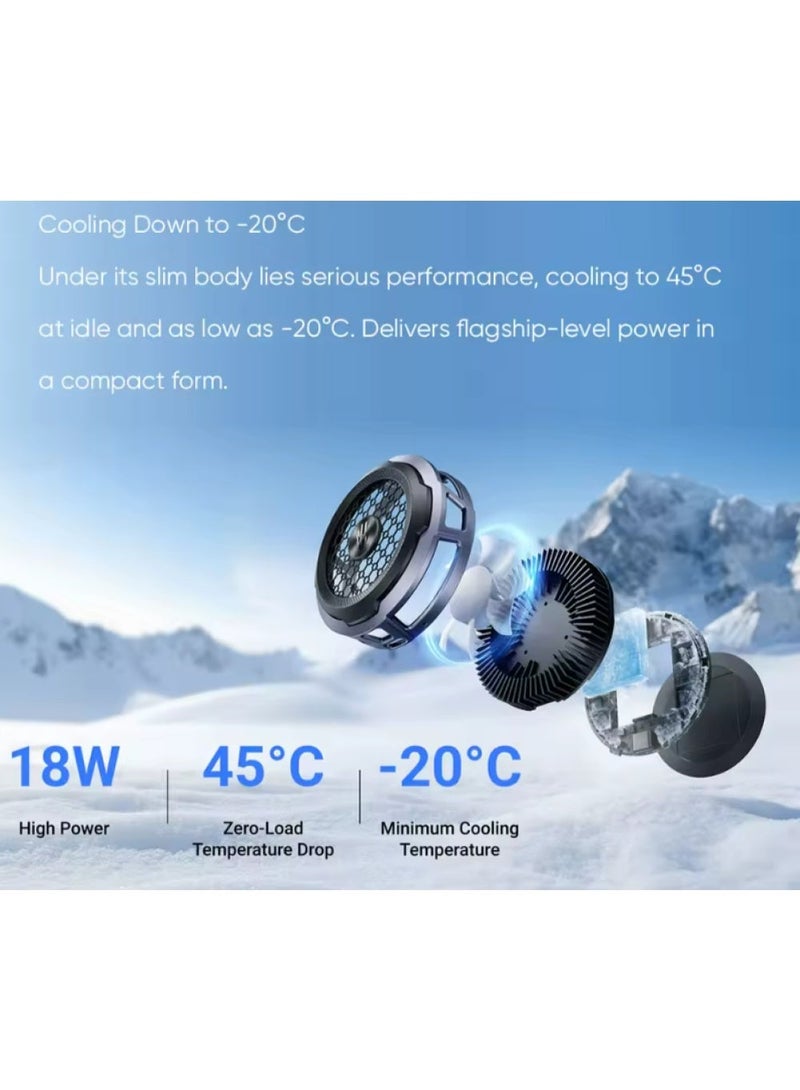 REDMAGIC Cryo Cooler 8 Air cooling fan, 18W high-power TEC cooling system, three adjustable cooling modes, ultra-lightweight design (65g), powerful cooling performance down to -20°C, ultra-quiet operation - Image 3