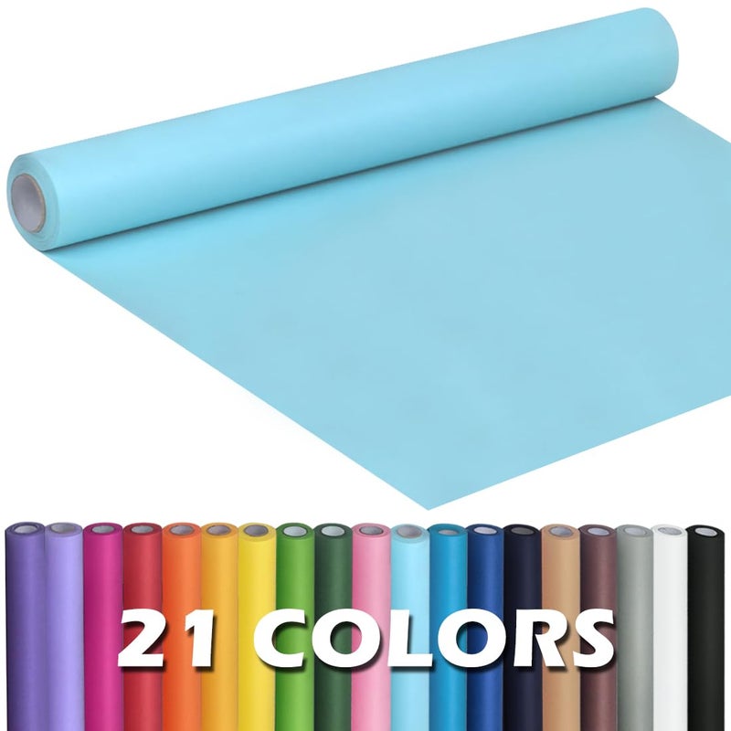 PH PERKHOMY PerkHomy Light Blue Kraft Paper Roll 17.5" x 960" (80') for Gift Wrapping Bouquet Flower Art Painting Craft Writing Packaging Shipping 80GSM 55LB (Light Blue, 17.5" x 80') - Image 1