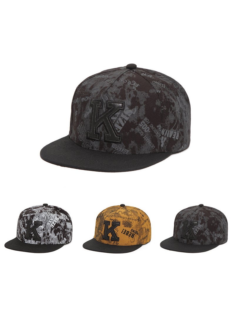 Generic - Hip hop baseball cap hat flat edge hip hop style hip hop hat Korean style peaked cap hip hop fashion personality flat brim hat Gray - Image 1