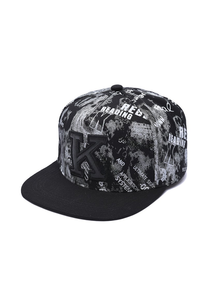 Generic - Hip hop baseball cap hat flat edge hip hop style hip hop hat Korean style peaked cap hip hop fashion personality flat brim hat Gray - Image 1