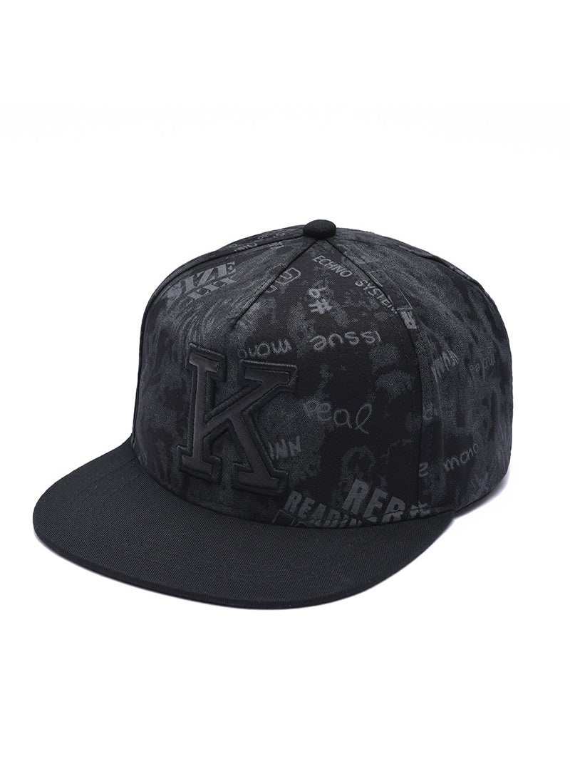 Generic - Hip hop baseball cap hat flat edge hip hop style hip hop hat Korean style peaked cap hip hop fashion personality flat brim hat Gray - Image 1