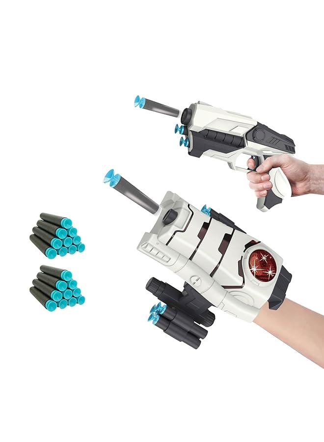 KASTWAVE Star Galaxy Wars Dart Launching Toy Gun Toys Foam Blaster For 5 6 7 8 9 + Year Old Boys Superhero Power Blast Gauntlet Toys With 20 Darts For Costume & Role Play Gifts For Birthday Christmas - Image 1