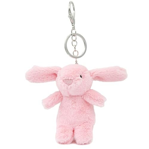 Zitokin Cute Bunny Plush Keychain, Mini Rabbit Bag Charms, 3.5" Inch Purse Charms for Handbag Backpack Pendant Gift for Women (Pink) - Image 1