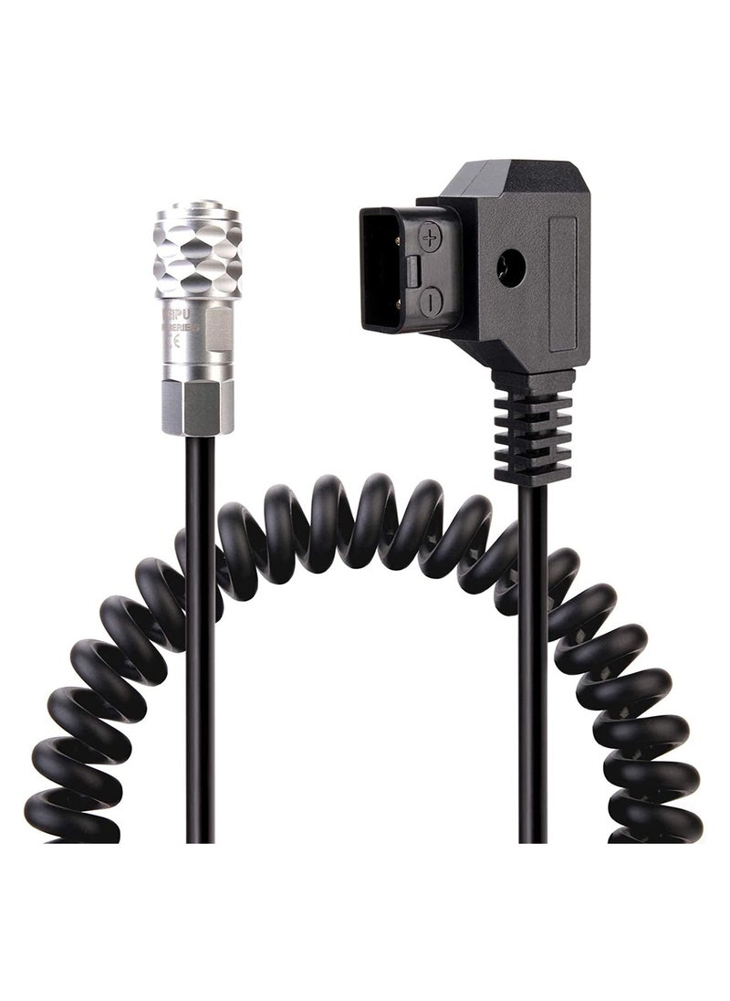 واي آند دي 4K 6K Pro Power Cable Suitable for Blackmagic Pocket Cinema Camera and Gold Mount V Battery, Coiled Cord D-Tap(P-Tap) Plug to Weipu SF6 2 Pin Female  - Image 1