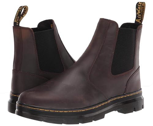 Dr Martens حذاء تشيلسي إمبوري من دكتور مارتنز للجنسين، بني داكن كريزي هورس، 9 نساء/8 رجال - Image 2