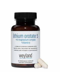 Weyland Brain Nutrition Lithium Orotate 5mg + Tri-Magnesium Threonate, Taurinate, Malate + Glycine + Vitamin E, Mood Support and Metabolism Supplement, 60 Vegetarian Capsules  - Image 2