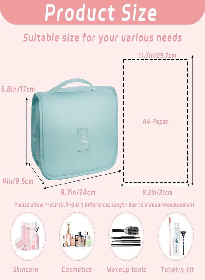 YEMEDA Toiletry Bag Travel Bag with Hanging Hook, Waterproof Capacity Hanging Multifunctional Makeup Bag for Toiletries, Portable Cosmetic Bag Travel Organizer for Women and Men, A2-Light Blue, Travel - Image 2