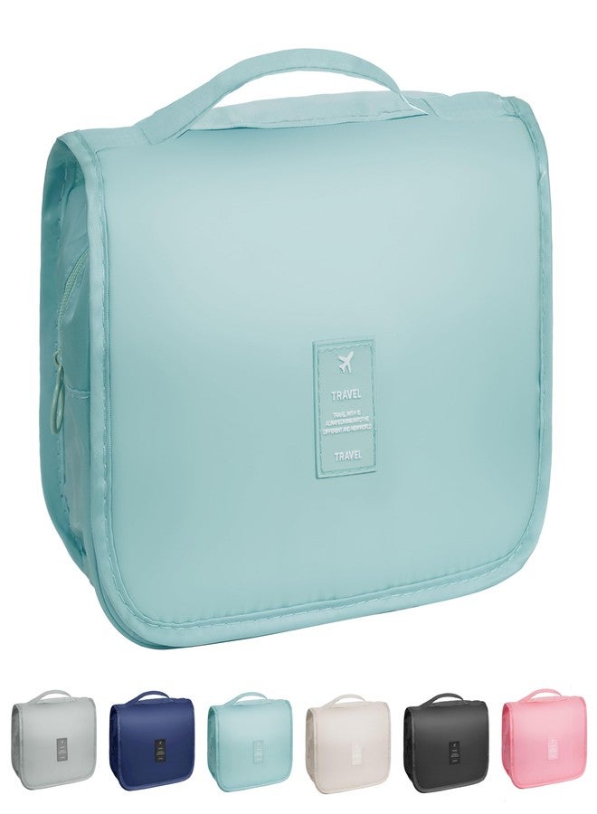 YEMEDA Toiletry Bag Travel Bag with Hanging Hook, Waterproof Capacity Hanging Multifunctional Makeup Bag for Toiletries, Portable Cosmetic Bag Travel Organizer for Women and Men, A2-Light Blue, Travel - Image 1