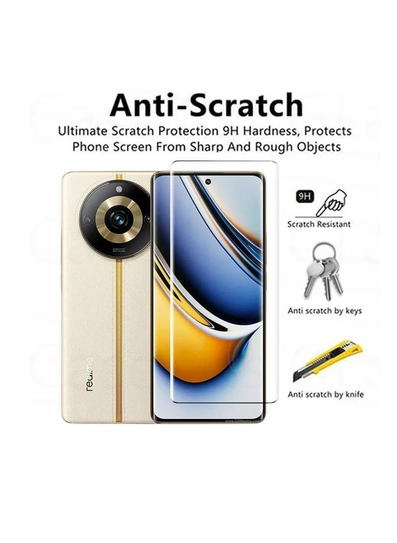 Generic Screen Protector For Realme 11 Pro/Realme 11 Pro Plus 5G UV Tempered Glass Full Glue Cover Screen Protector For Realme 11 Pro Plus 5G Fingerprint Unlock Screen Glass Film  - Image 1