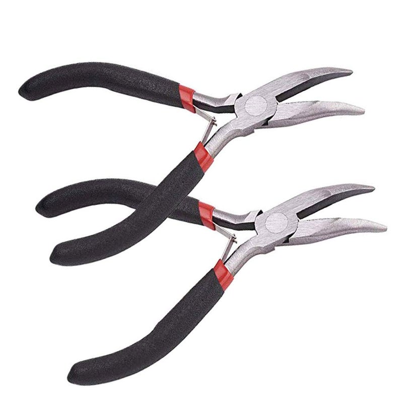 2 Pack Bent Nose Pliers for Jewelry Making Beading Repair Supplies5 inch
