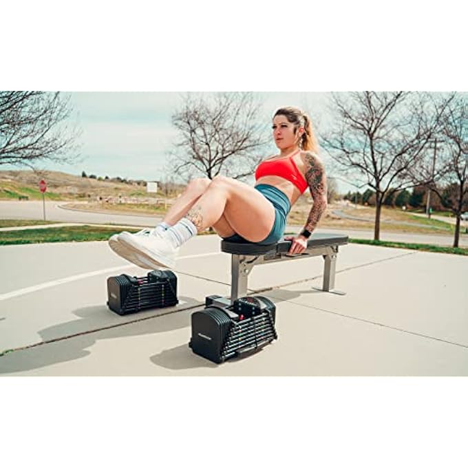 POWERBLOCK Travel Bench, Workout Bench, Folds Up For Easy Storage, Innovative Workout Equipment, Home & Commercial Gyms, Comfortable High Density Foam Upholstery Silver - Image 4