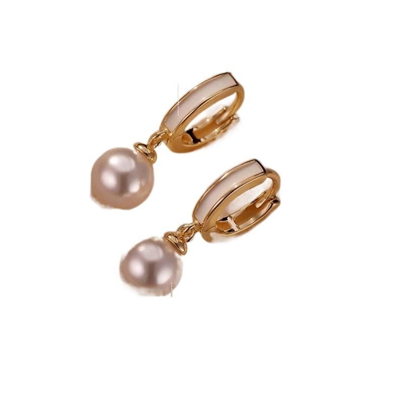 Silver Pearl Hoop Earrings in 925 Sterling Silver and Lightweight Huggie Profile for Daily Wear and Elegant Styling - JOVA - Image 3