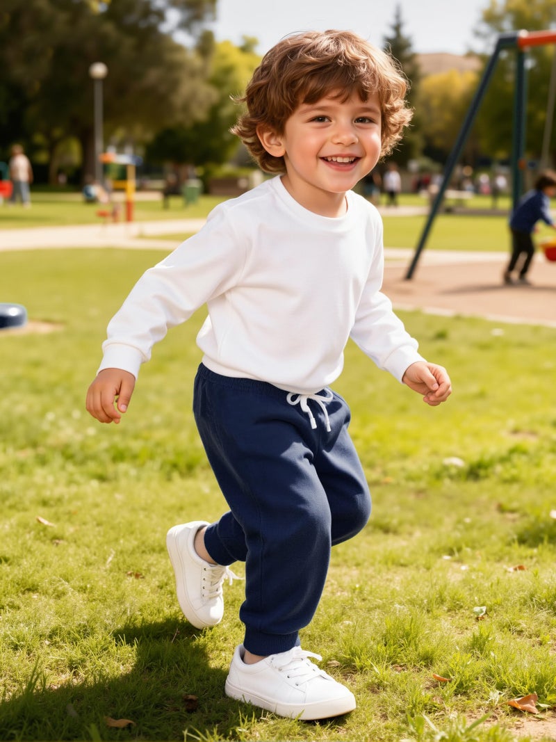 Resinta 3 Pack Toddler Girls Boys Sweatpants Kids Casual Athletic Pull-On Cotton Jogger Pants with Drawstring for Boys Girls - Image 3