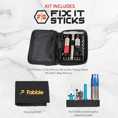 Fix It Sticks 15-65 Inch All-In-One Torque Driver Kit with T-Way Wrench Bundle with Red Dot Optics Expansion Pack, Mini Torque Driver, Tools & Case – Precision Maintenance Kit - Image 2